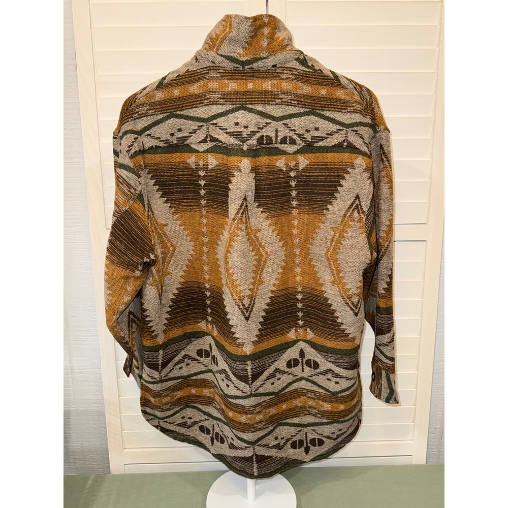 Blue B Collection Shacket Womens Multicolor Southwestern Aztec Button Up Small - Picture 3 of 5
